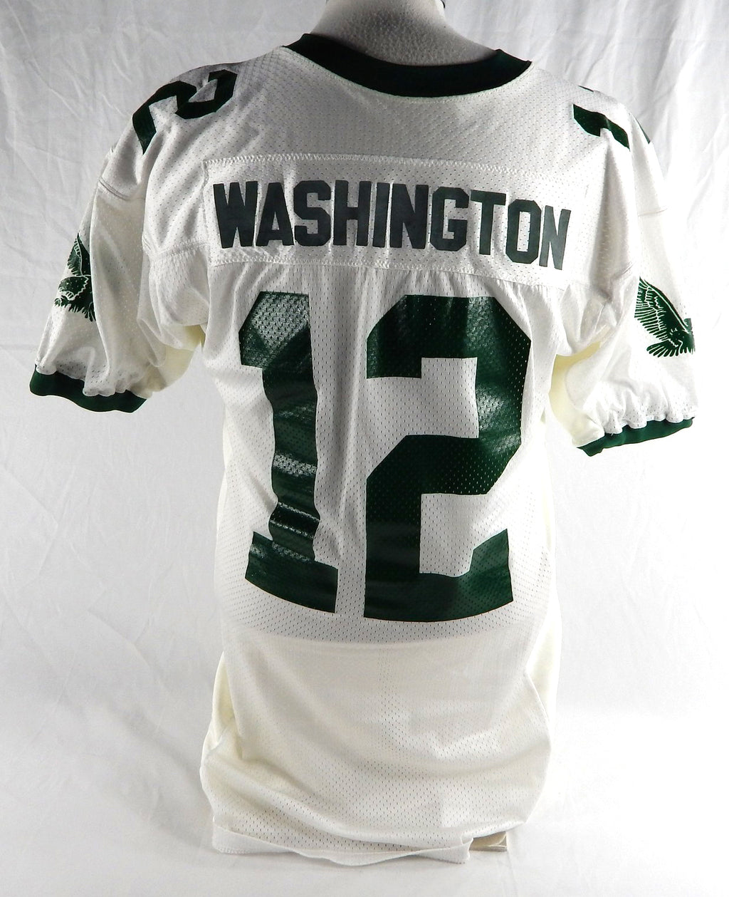 Eastern Michigan Eagles Washington #12 Game Used White Jersey Football 232 Pic2