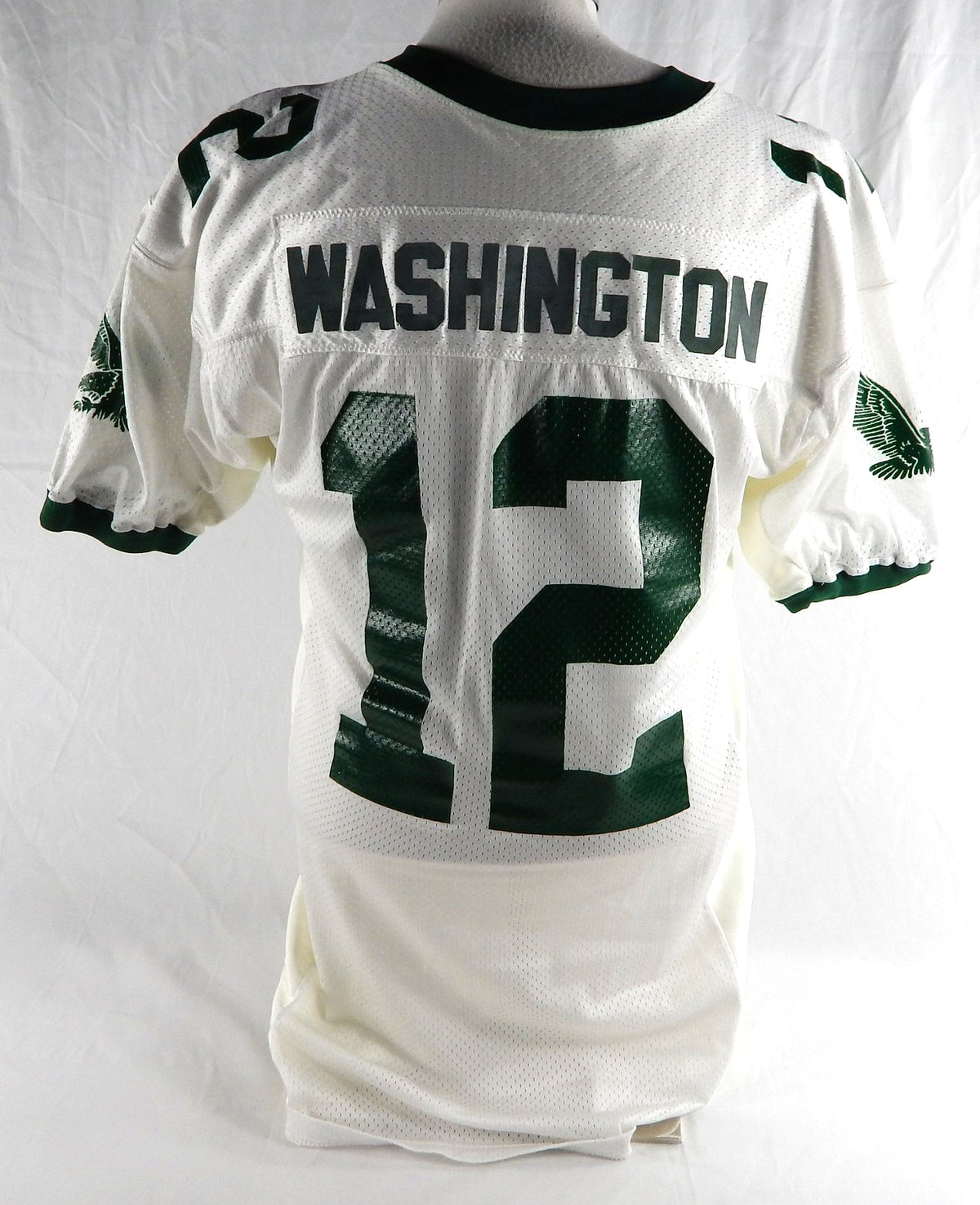 Eastern Michigan Eagles Washington #12 Game Used White Jersey Football 232 Pic2
