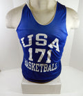 1990s Team USA Basketball #171 Game Issued Blue White Practice Jersey S DP66429
