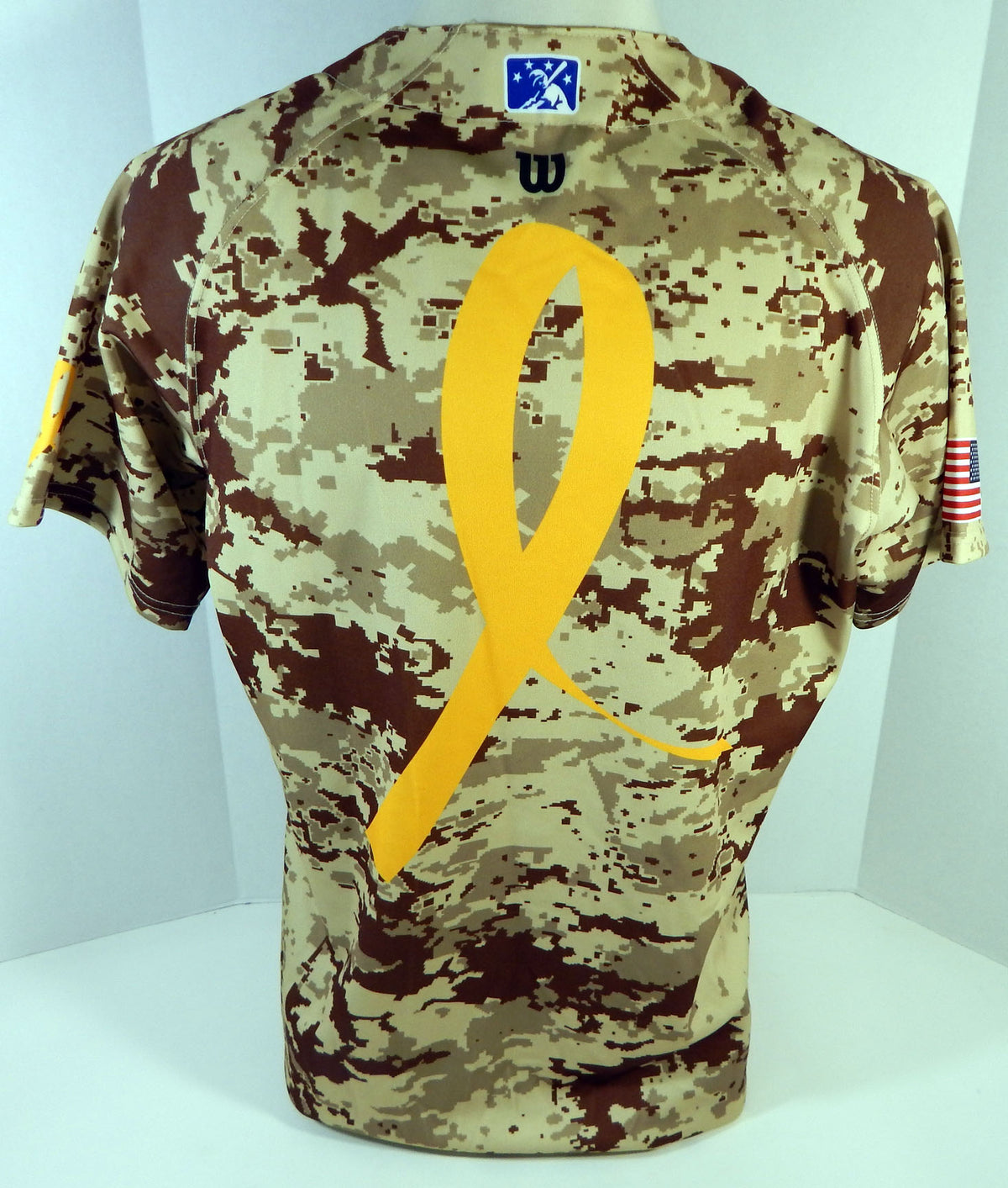 2011 Clearwater Threshers Blank Game Issued Brown Camo Jersey Miltary 46 DP13324