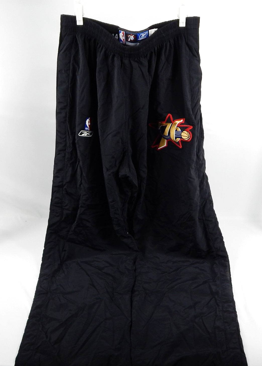 2000s Philadelphia 76ers Game Issued Black Warm Up Pants 44 163