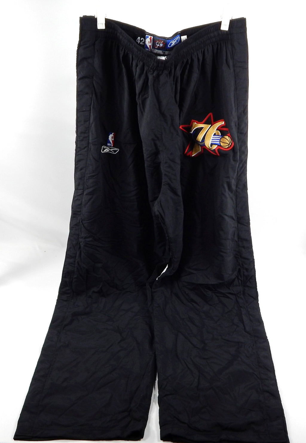 2000s Philadelphia 76ers #7 Game Used Black Warm Up Pants 42 164