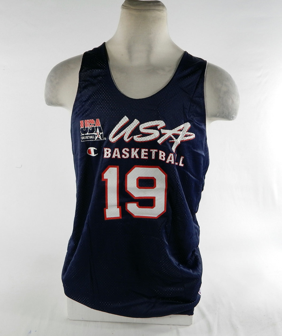 1990s Team USA Basketball #19 Game Issued Navy Practice Jersey XL DP70314