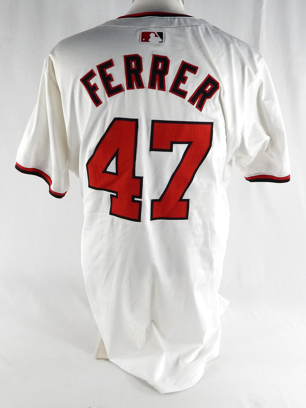 2024 Washington Nationals Jose A. Ferrer #47 Game Issued P Used White Jersey 2 Pic2