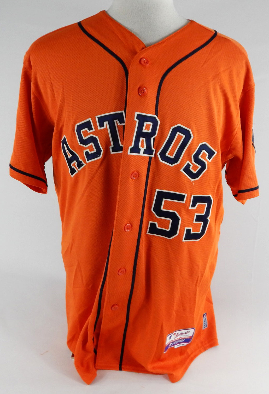 2013-17 Houston Astros #53 Game Used Orange Jersey Name Plate Removed 46 049