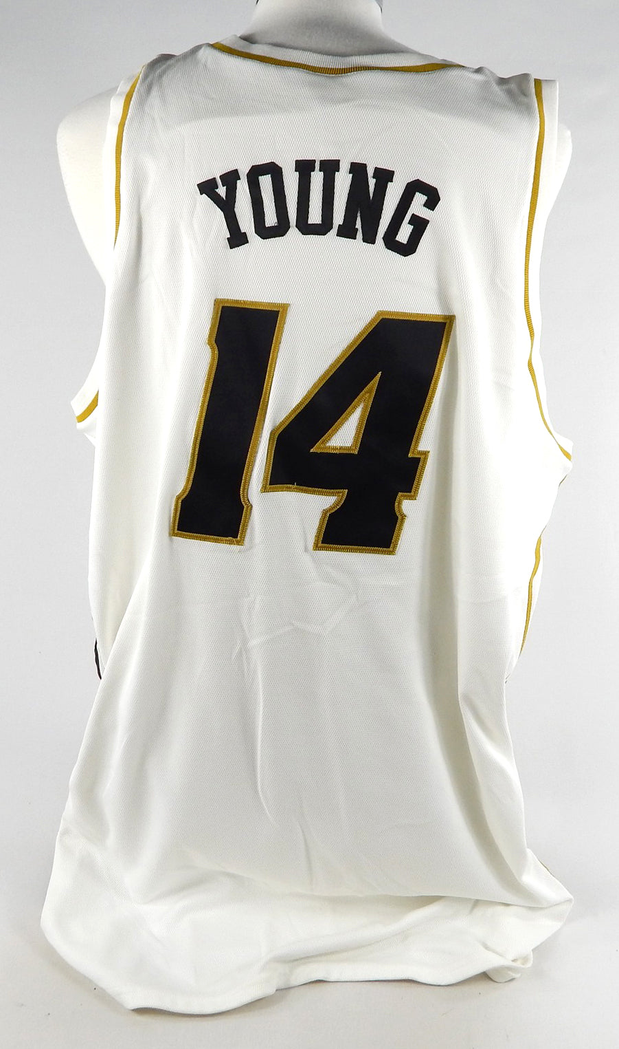 2000s Missouri Tigers Kevin Young #14 Game Used White Jersey Basketball USA 7 Pic2