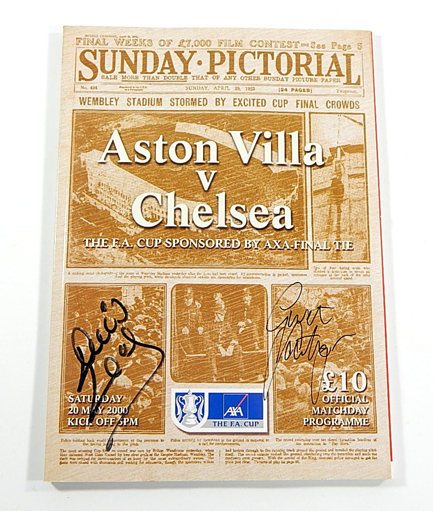 Chelsea V. Aston Villa 2000 FA Cup Programme Signed By Wise & Southgate Auto