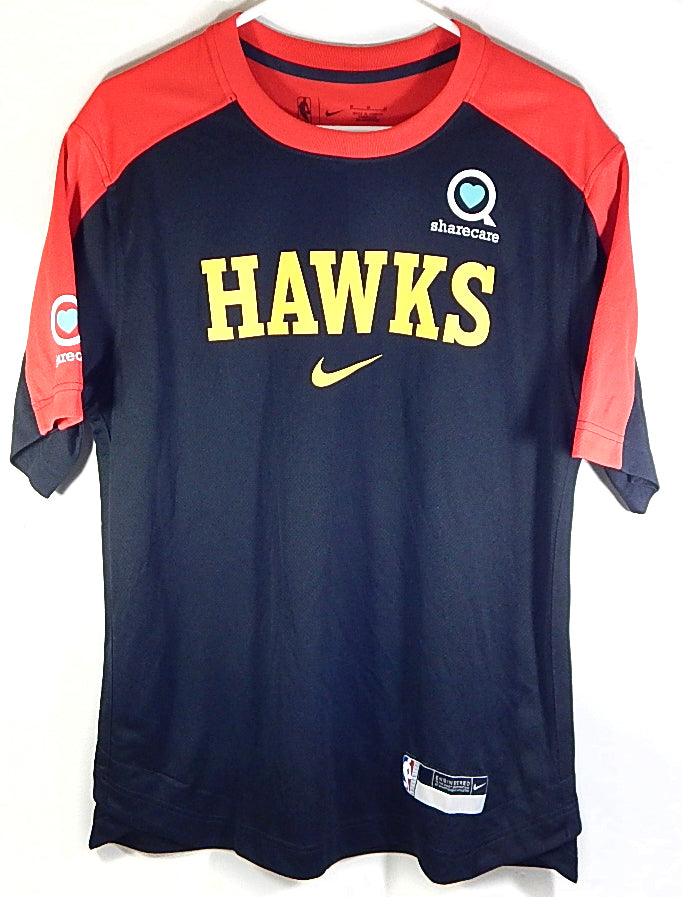 Atlanta Hawks Team Issued Nike Warm Up Shirt Sharecare Red Black New L Tall