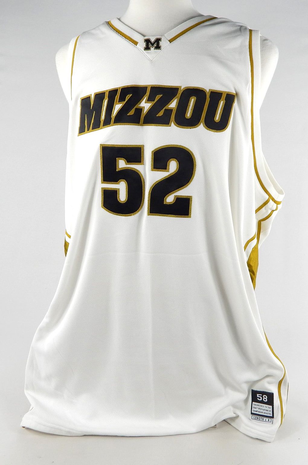 2000s Missouri Tigers #52 Game Issued White Jersey Basketball 58 259