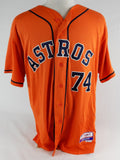 2013-17 Houston Astros #74 Game Used Orange Jersey Name Plate Removed 48 051