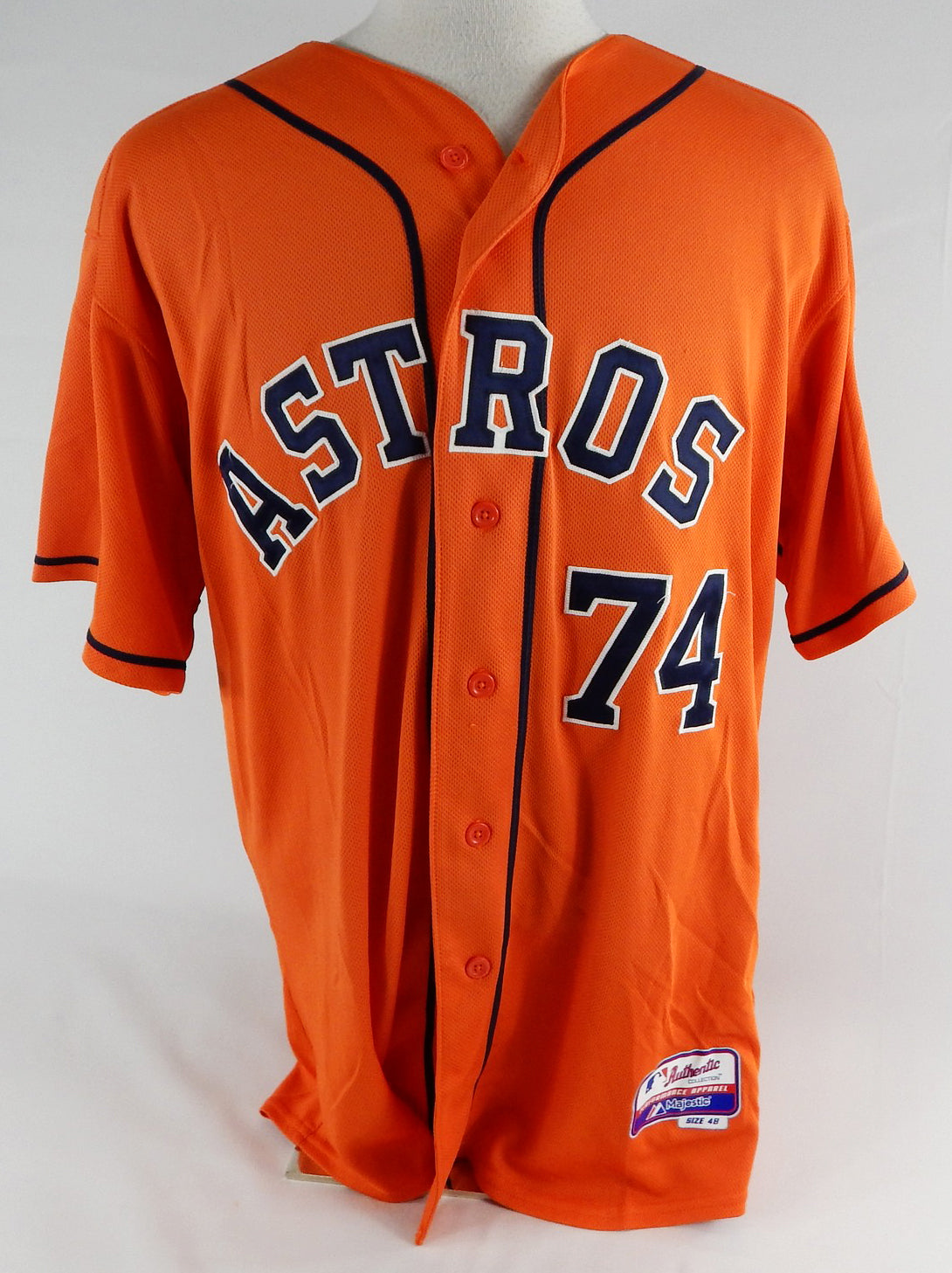 2013-17 Houston Astros #74 Game Used Orange Jersey Name Plate Removed 48 051