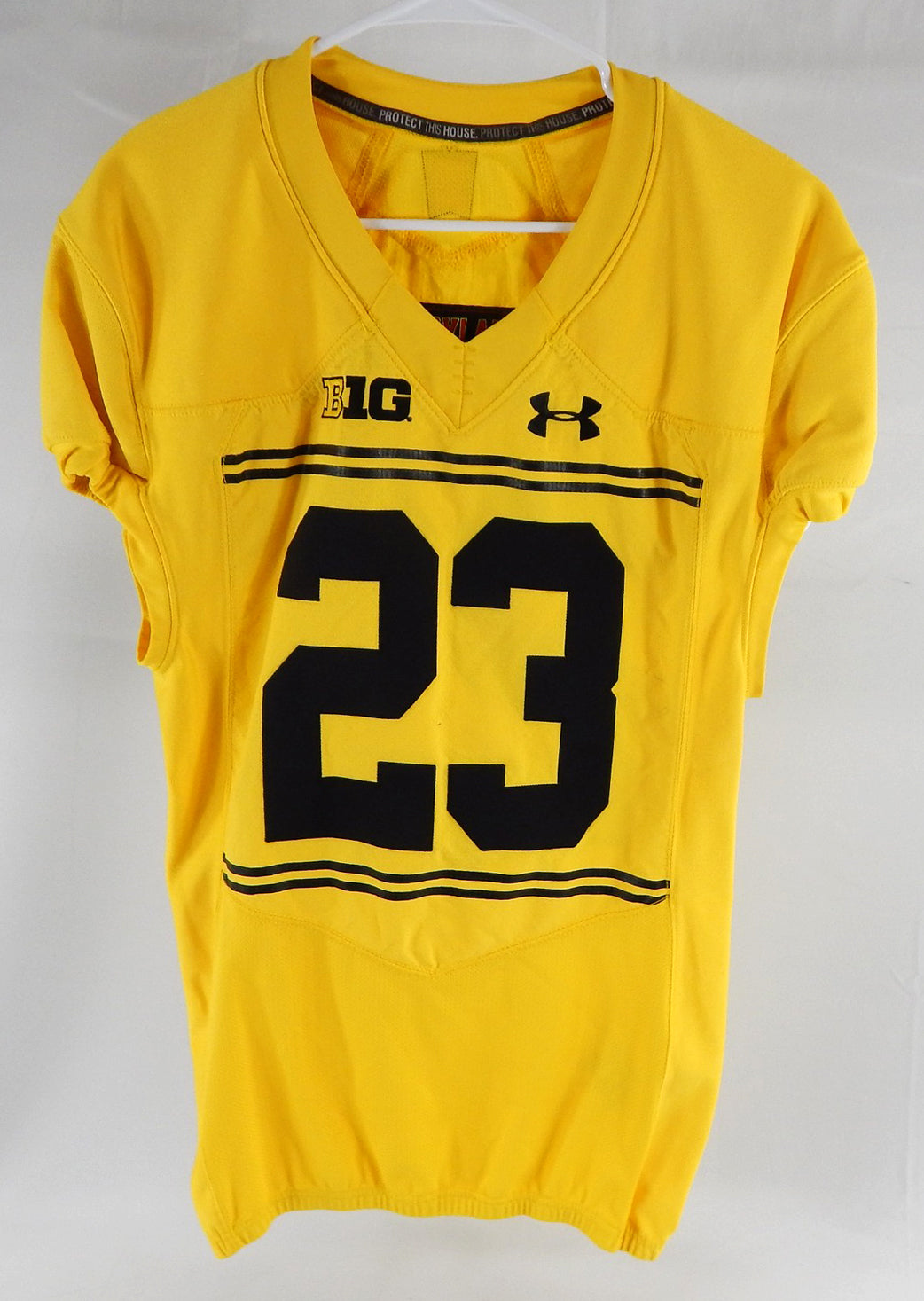 2017 Maryland Terrapins #23 Game Used Yellow Jersey Throwback 125th Patch NP R 5