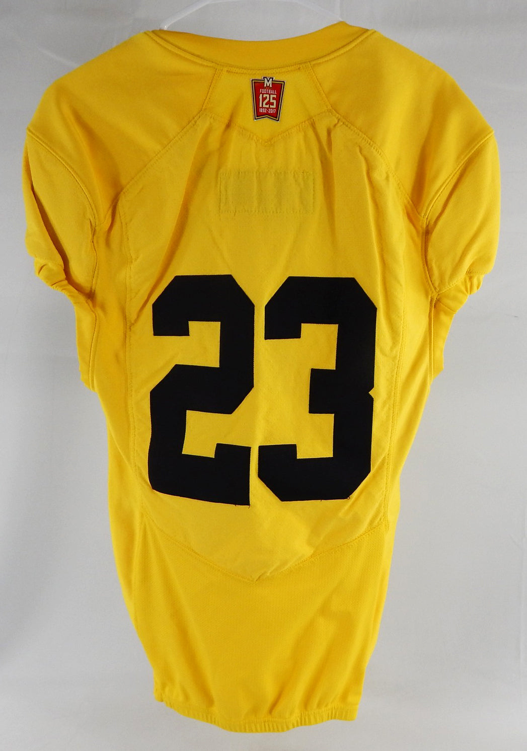 2017 Maryland Terrapins #23 Game Used Yellow Jersey Throwback 125th Patch NP R 5 Pic2