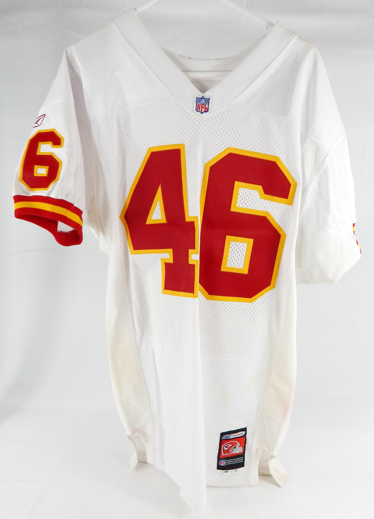 2001 Kansas City Chiefs Carter #46 Game Issued White Jersey 42 0275