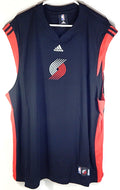 Portland Trail Blazers Adidas NBA Authentics Sleeveless Warm Up Shirt Black XLT