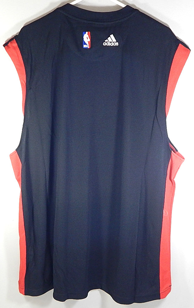 Portland Trail Blazers Adidas NBA Authentics Sleeveless Warm Up Shirt Black 2XLT Pic2