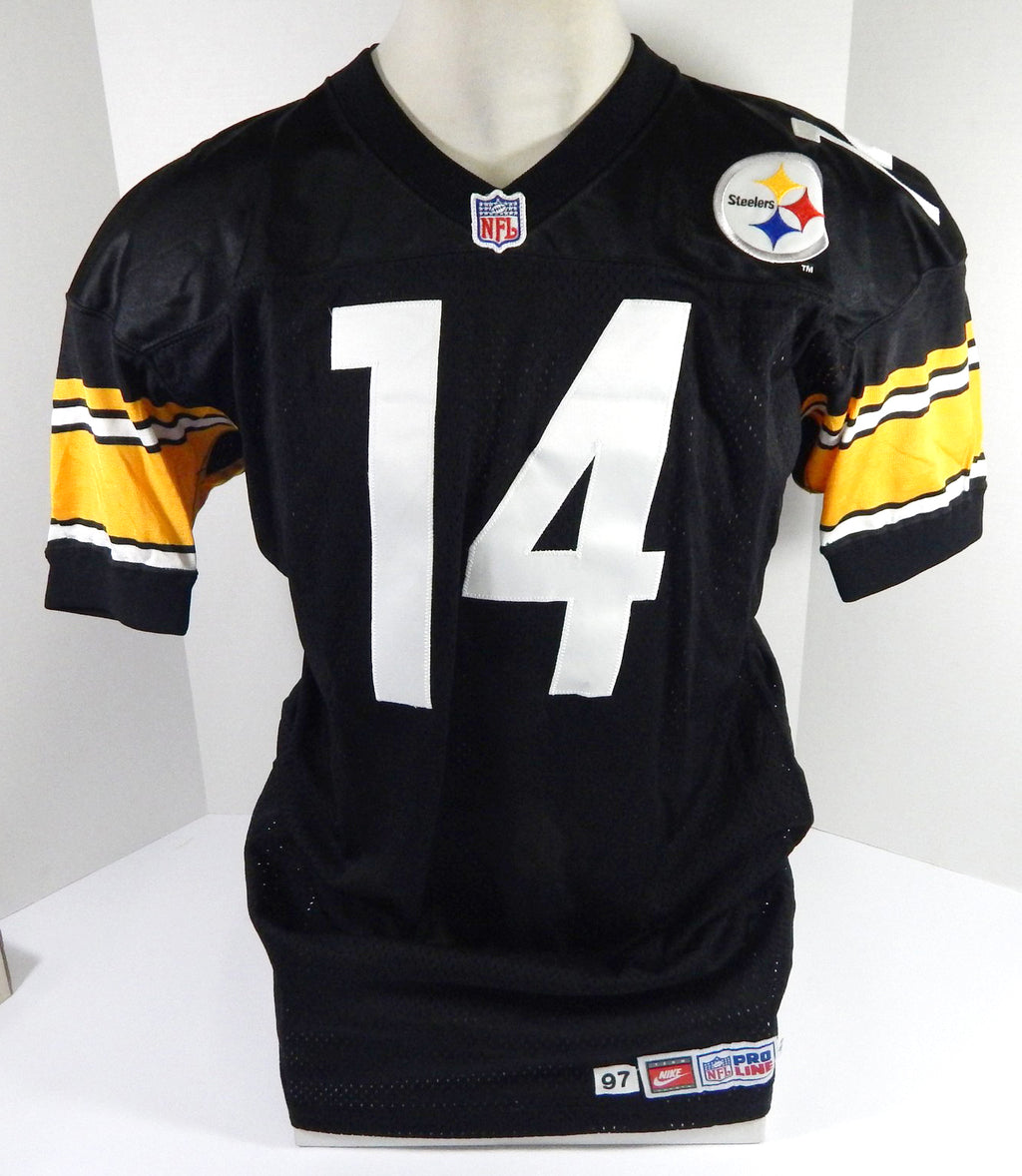 1997 Pittsburgh Steelers Bailey #14 Game Issued Black Jersey 48 DP49472 Pic2