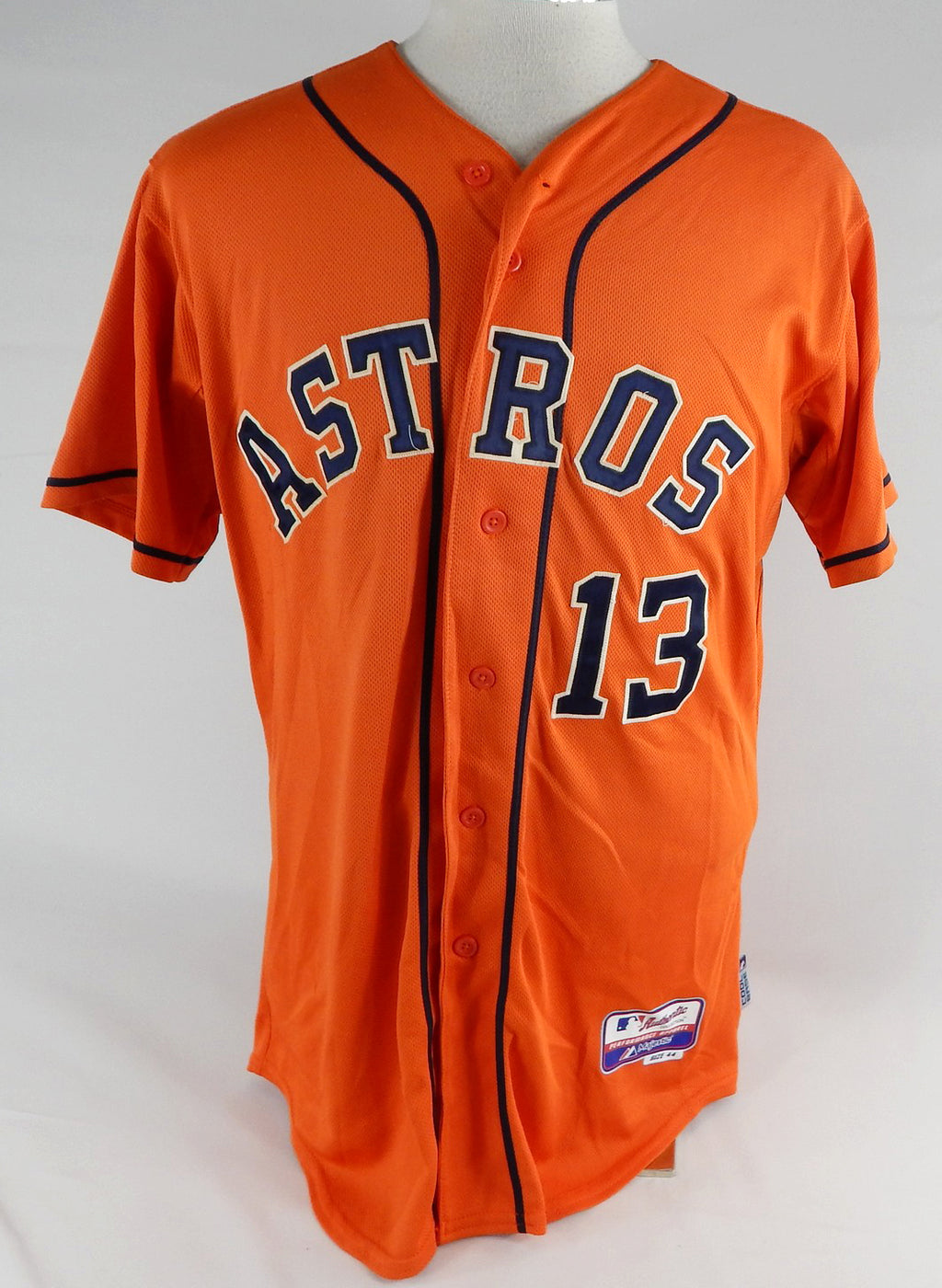 2013-17 Houston Astros #13 Game Used Orange Jersey Name Plate Removed 44 053 Pic2