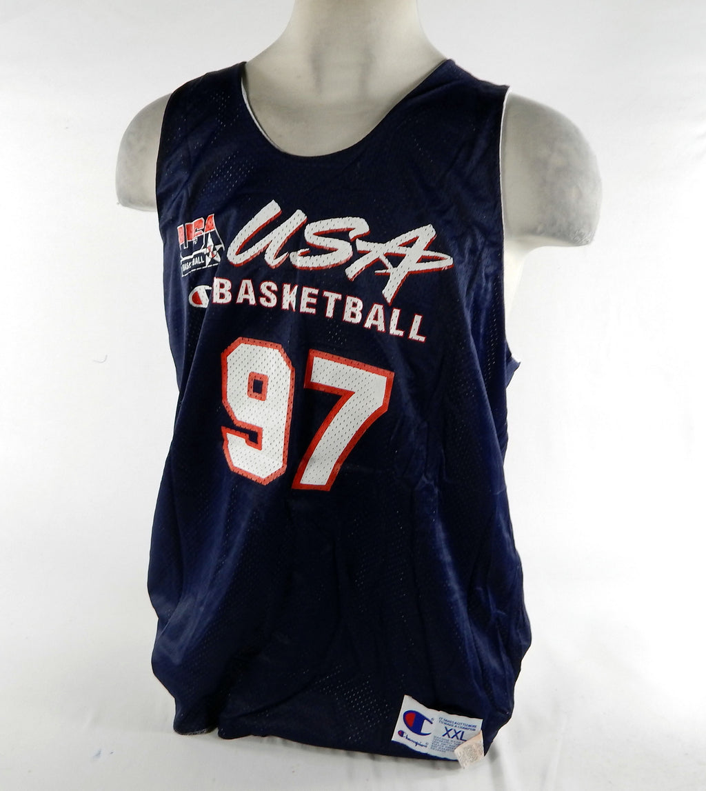 1990s Team USA Basketball #97 Game Issued Navy Practice Jersey 2XL DP70320