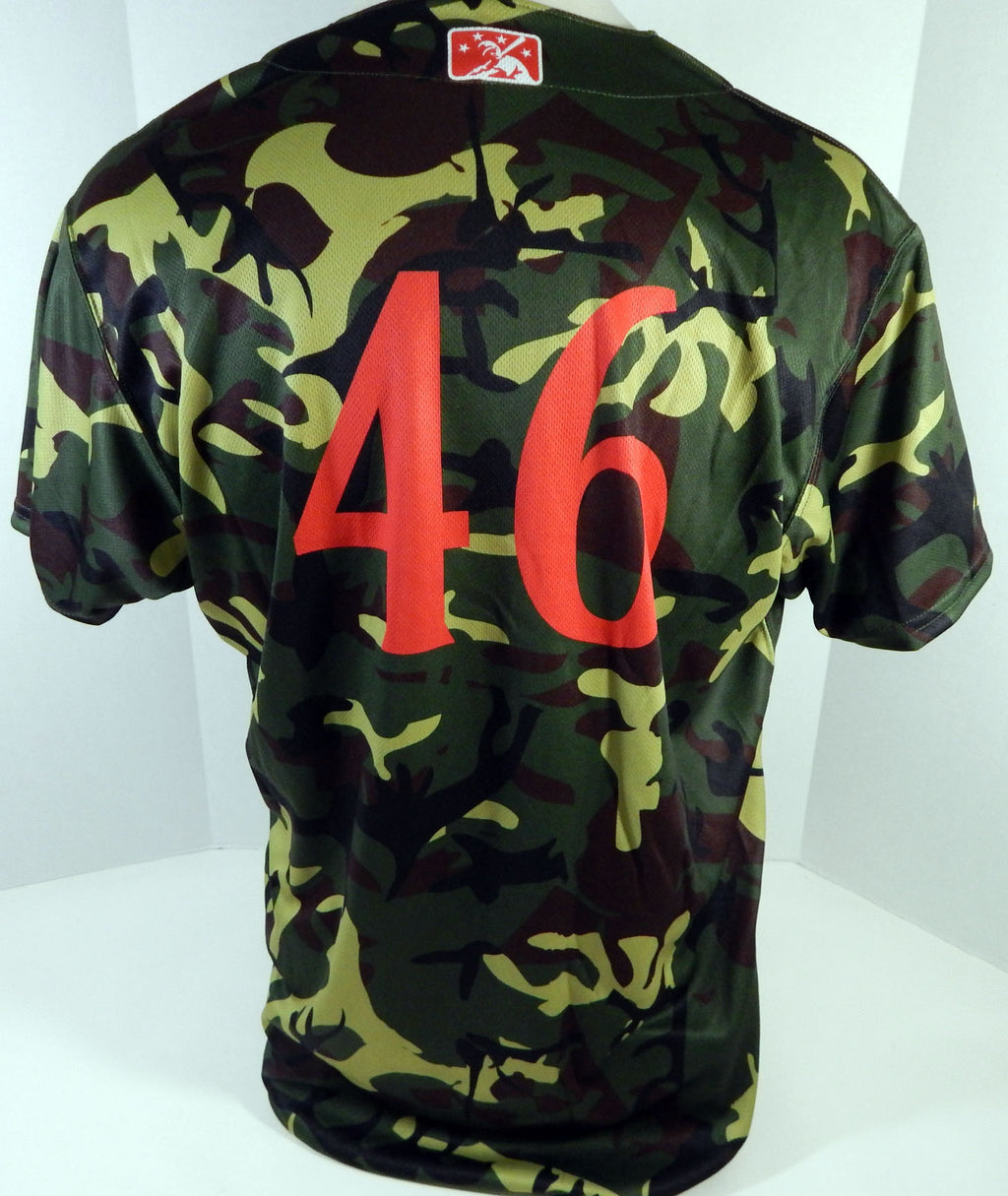 2018 Clearwater Threshers #46 Game Issued Green Camo Jersey Miltary Night 46 35