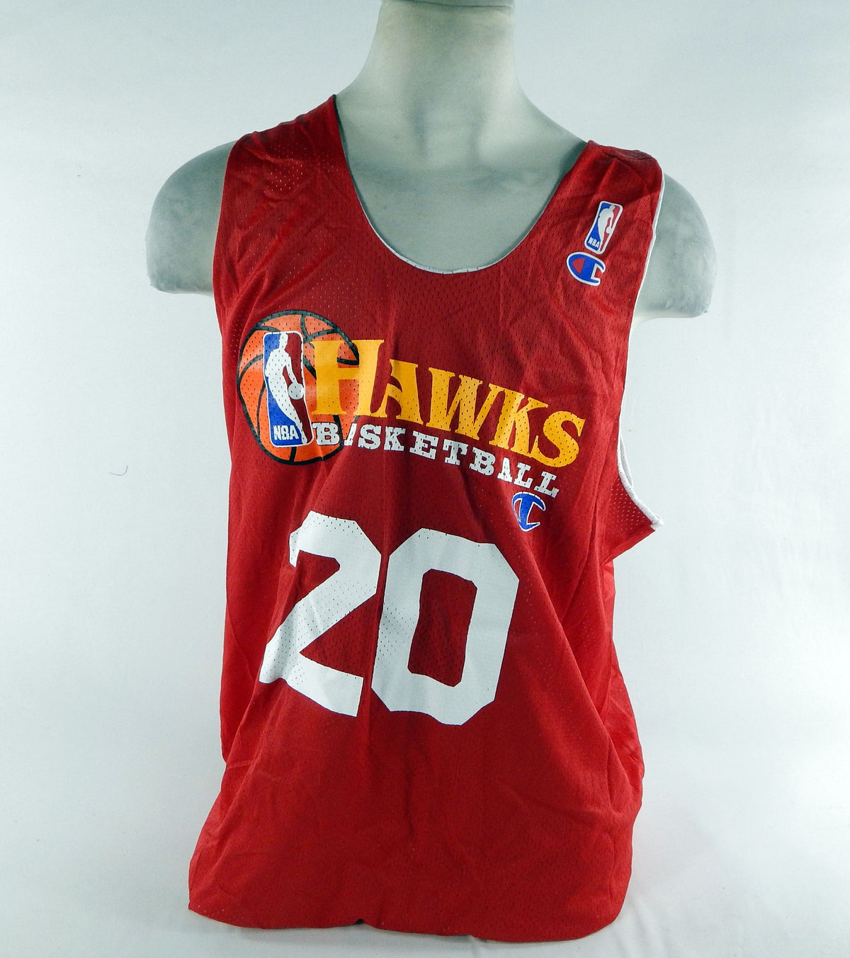 1990s Atlanta Hawks #20 Game Issued Red Practice Jersey 3XL DP70321
