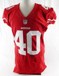 2015 San Francisco 49ers Kendall Gaskins #40 Game Issued Red Jersey 42 860