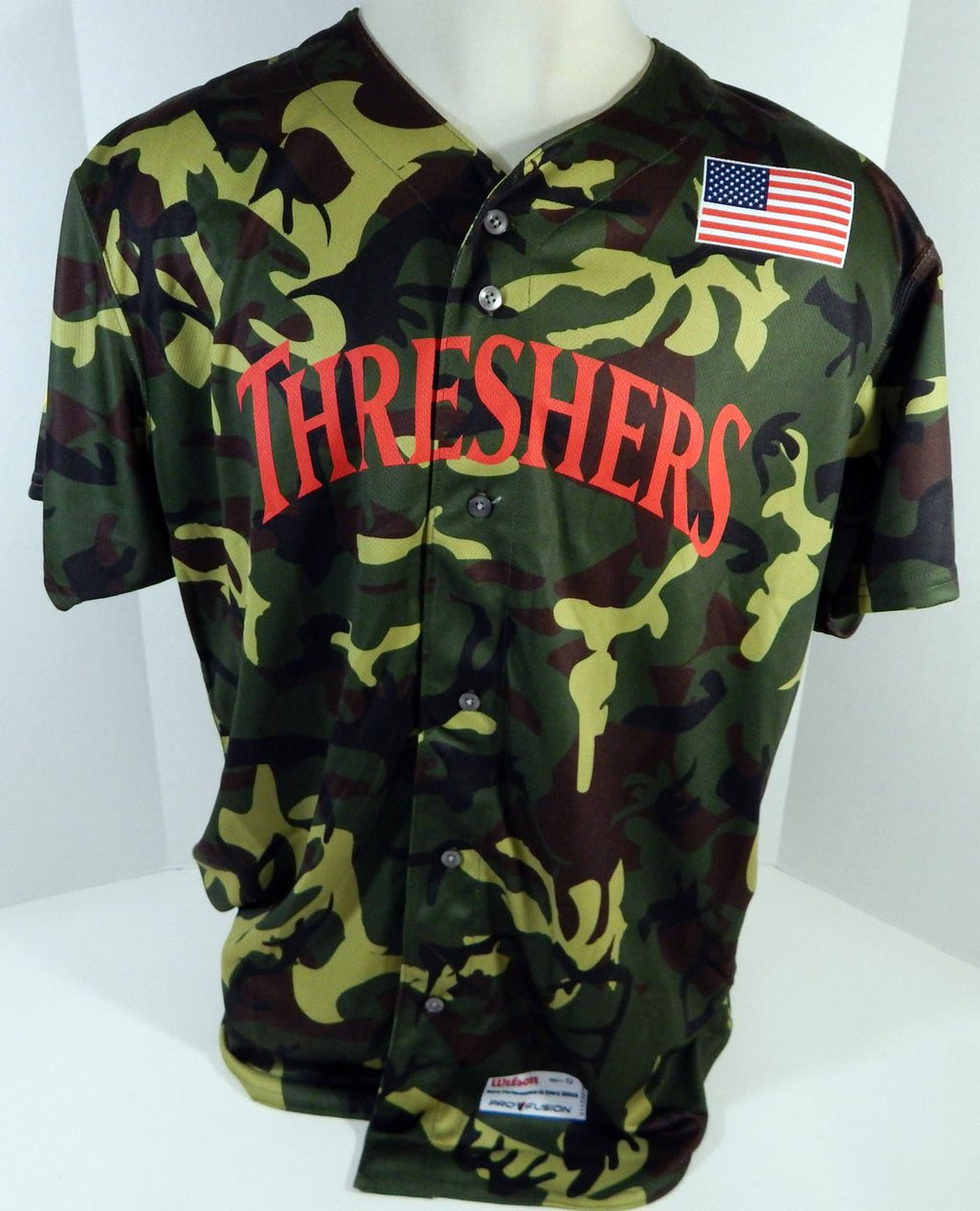 Clearwater Threshers #59 Game Issued Green Camo Jersey Miltary Night DP13337 Pic2