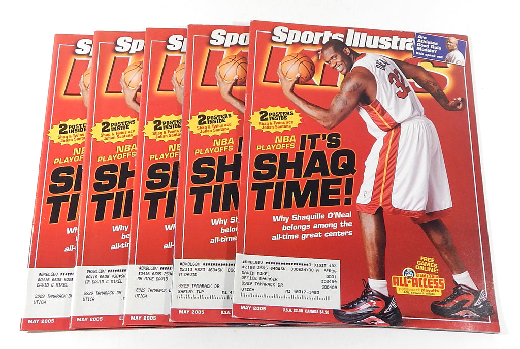 Lot of (5) Sports Illustrated For Kids May 2005 Magazines Shaquille O'Neal Cover