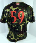Clearwater Threshers #59 Game Issued Green Camo Jersey Miltary Night DP13337