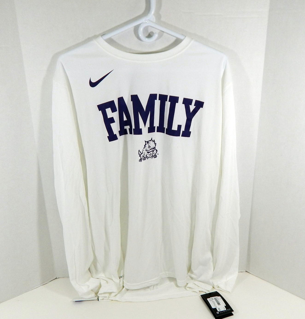 New Texas Christian University TCU Women's Family LS White Shirt Nike S NWT