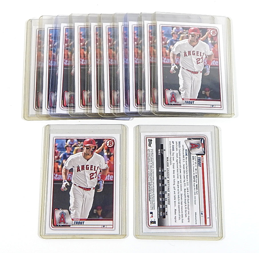 Lot of (12) 2020 Bowman Mike Trout #1 Nm/Mt