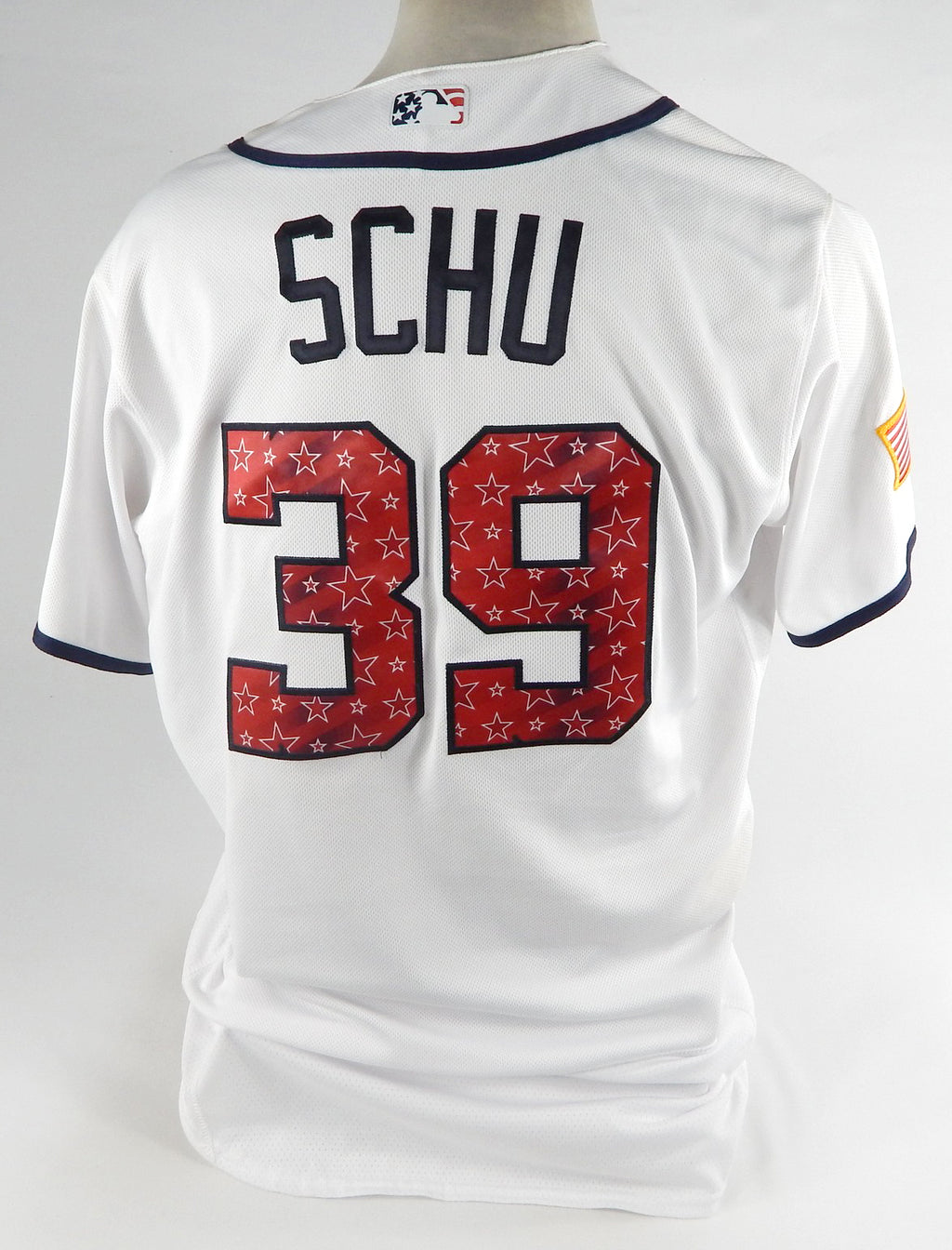 2017 Washington Nationals Rick Schu #39 Game Used White Jersey Star Stripe 48 1
