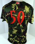 2017 Clearwater Threshers #50 Game Issued Green Camo Jersey Miltary Night 48 341