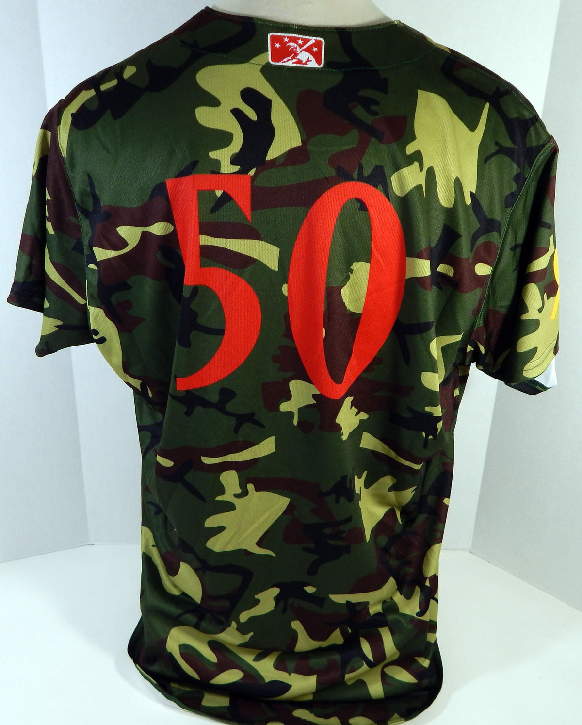 2017 Clearwater Threshers #50 Game Issued Green Camo Jersey Miltary Night 48 341