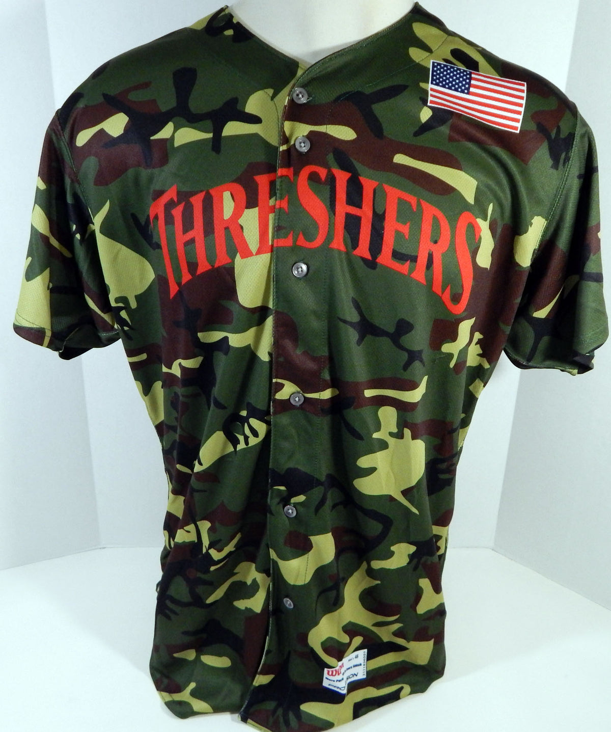 2017 Clearwater Threshers #50 Game Issued Green Camo Jersey Miltary Night 48 341 Pic2