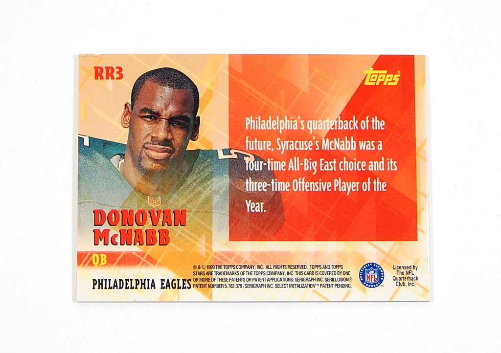 1999 Topps Stars Rookie Relics Donovan McNabb RC #RR3 Worn Jersey Pic2