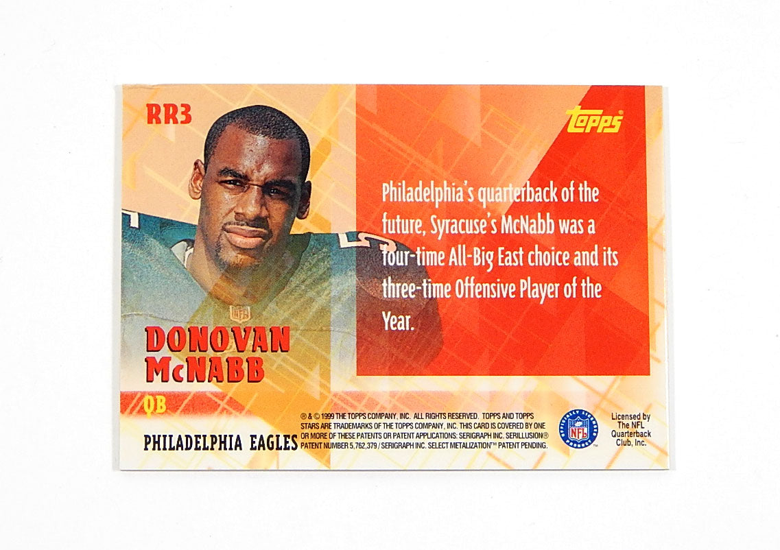 1999 Topps Stars Rookie Relics Donovan McNabb RC #RR3 Worn Jersey Pic2