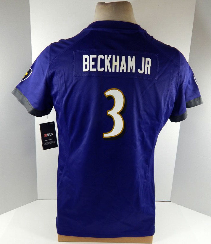 Women's Baltimore Ravens Odell Beckham Jr #3 Purple Game Jersey Nike NWT XL 78S Pic2