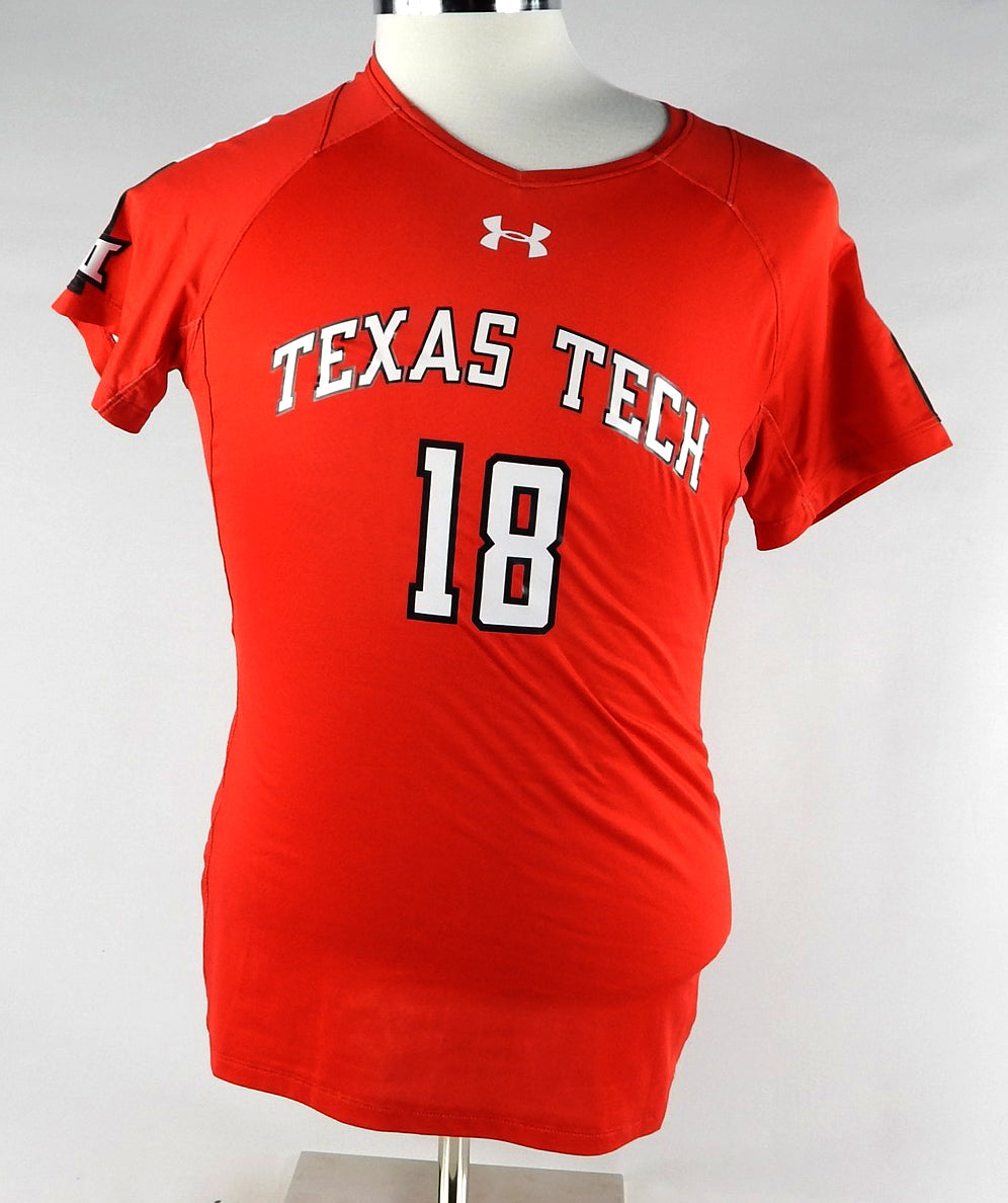 2017 Texas Tech Red Raiders #18 Game Used Red Jersey Womens Soccer M 518