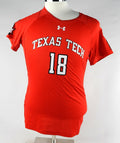2017 Texas Tech Red Raiders #18 Game Used Red Jersey Womens Soccer M 518