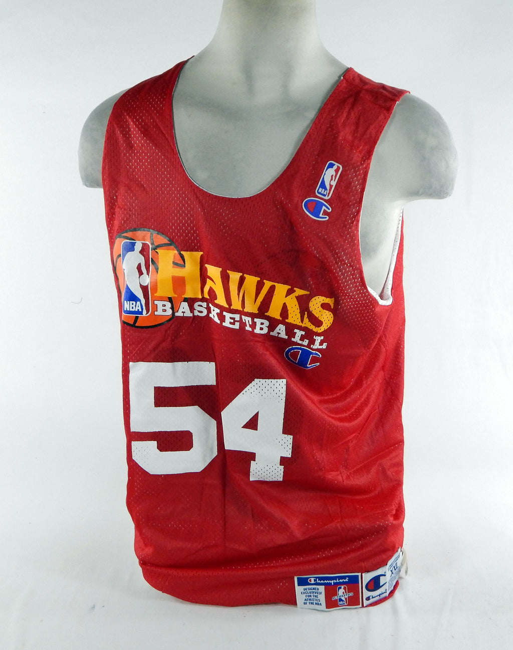 1990s Atlanta Hawks #54 Game Issued Red Practice Jersey 2XL DP70326