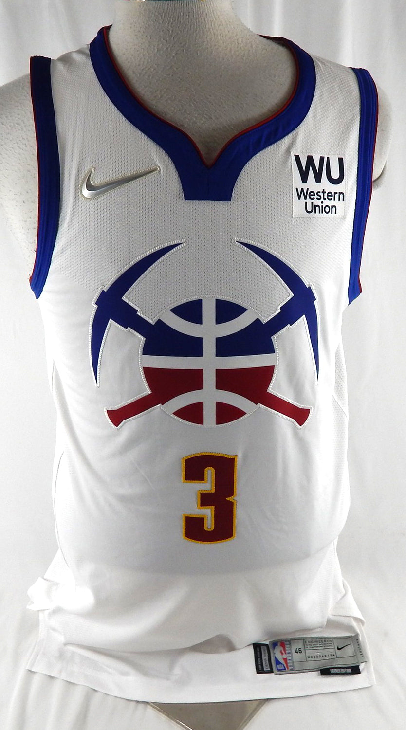 2020-21 Denver Nuggets Shaquille Harrison #3 Game Issued White Jersey Earned 0