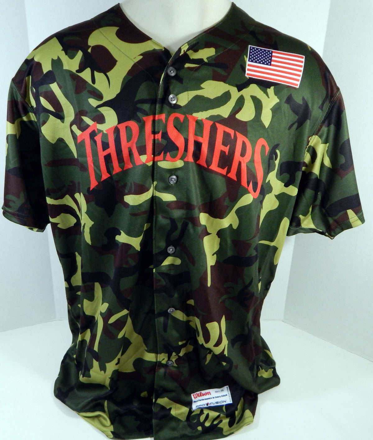 2018 Clearwater Threshers #64 Game Issued Green Camo Jersey Miltary Night 56 345 Pic2