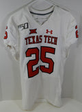 2019 Texas Tech Red Raiders Dadrion Taylor-Demerson #25 Game Used White Jersey