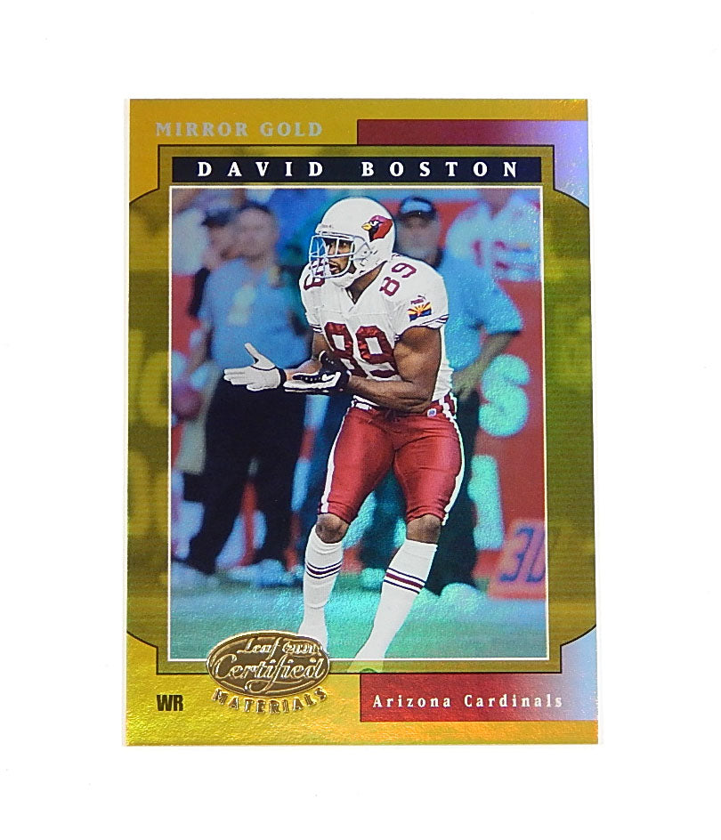 2001 Leaf Certified Materials Mirror Gold David Boston RC #22 #'d 21/25