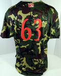 2018 Clearwater Threshers #63 Game Issued Green Camo Jersey Miltary Night 54 6