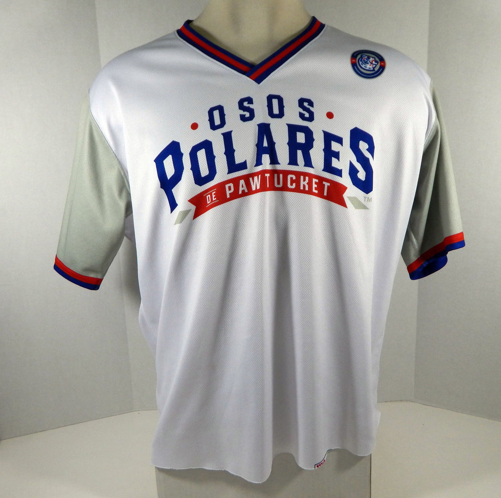 2018 Pawtucket Red Sox Sam Travis #15 Game Used White Jersey Osos Polares 151 Pic2