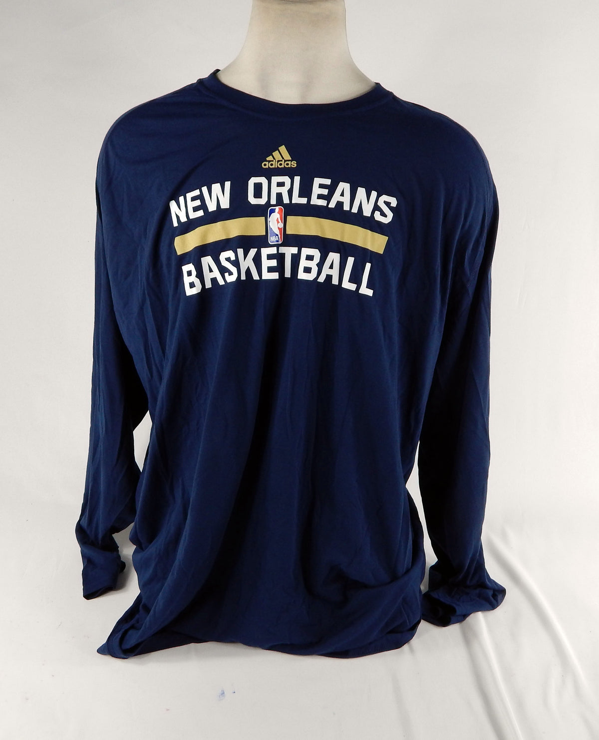 2015-16 New Orleans Pelicans Team Issued Navy Longsleeve Training Shirt 4XLT 33