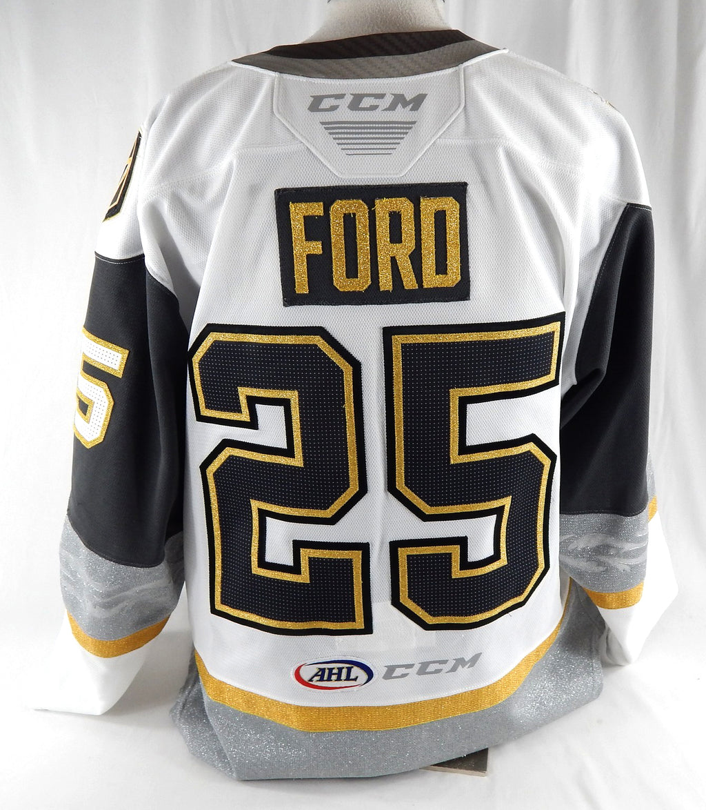 2022-23 Henderson Silver Knights Connor Ford #25 Game Used White Jersey 56 477 Pic2