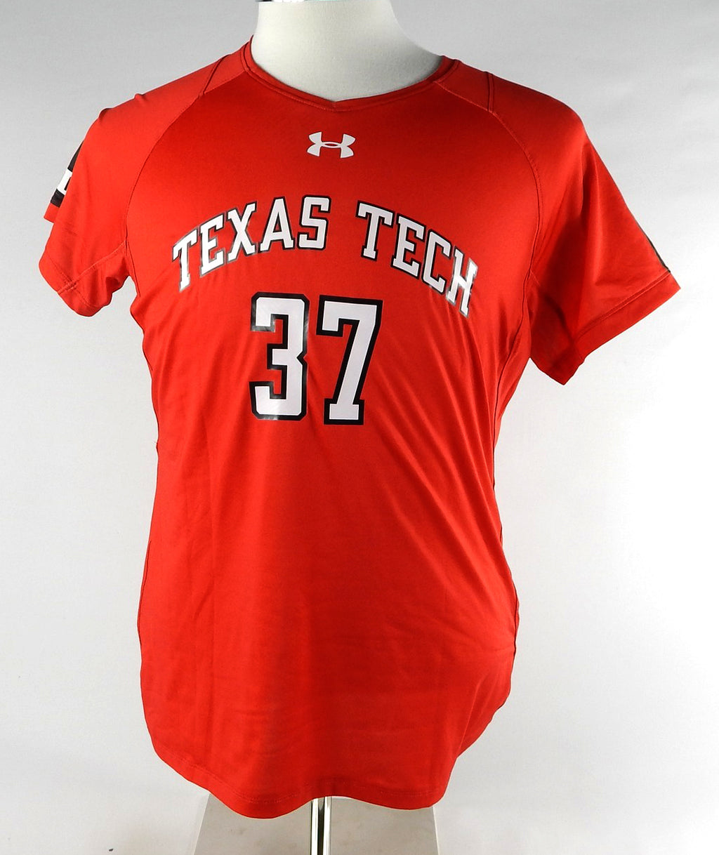 2017 Texas Tech Red Raiders #37 Game Used Red Jersey Womens Soccer L 527
